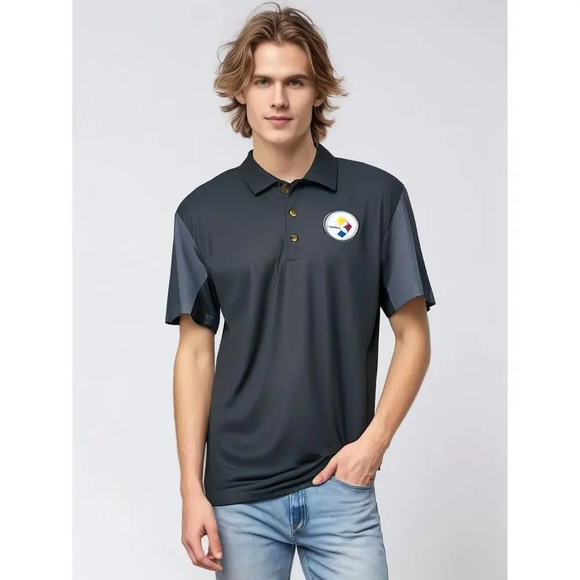 Pittsburgh Steelers Nike‎ Men's Gray Polo Shirt Size Small Football Casual - Picture 1 of 6